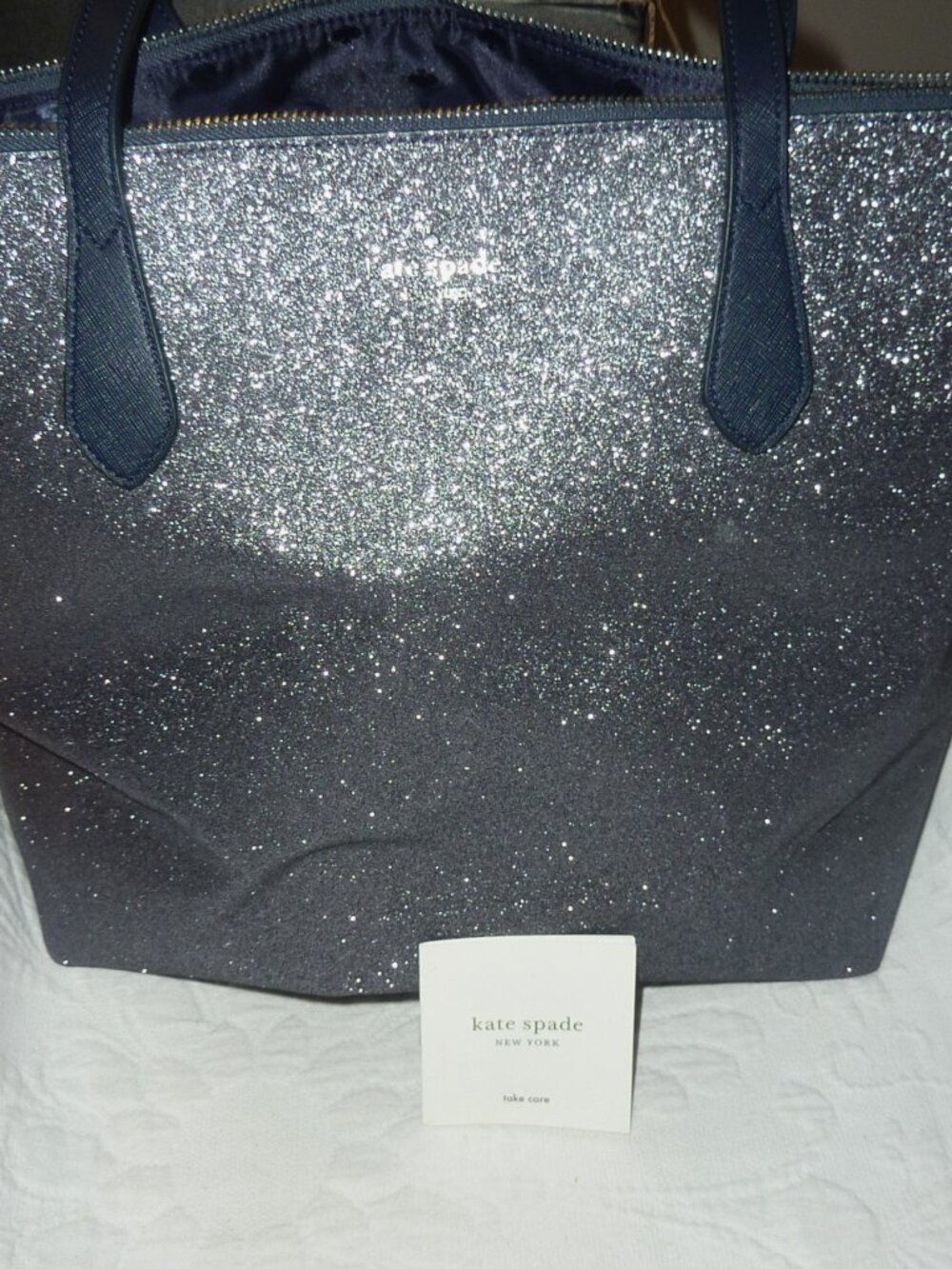MINT Kate Spade Glitter Accent Purse Shoulder Tote Bag - Picture 3 of 8
